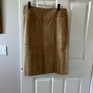 Camel color, suede skirt with lining.